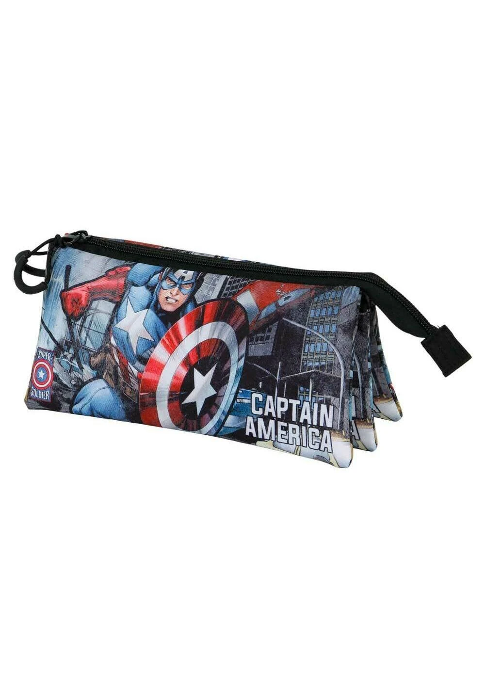 Karactermania Capitán América Defender Triple Fan 2 0AstuccioMulticolor Bambini Zaini E Astucci Scuola K3R53I0BT-G11 - immagine 3