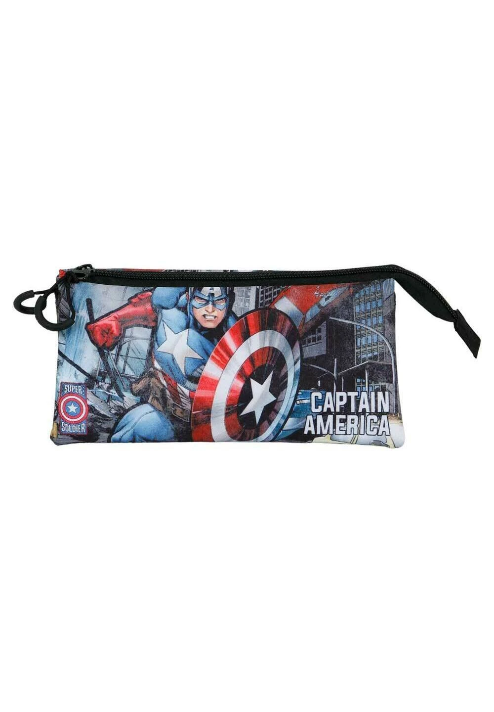 Karactermania Capitán América Defender Triple Fan 2 0AstuccioMulticolor Bambini Zaini E Astucci Scuola K3R53I0BT-G11