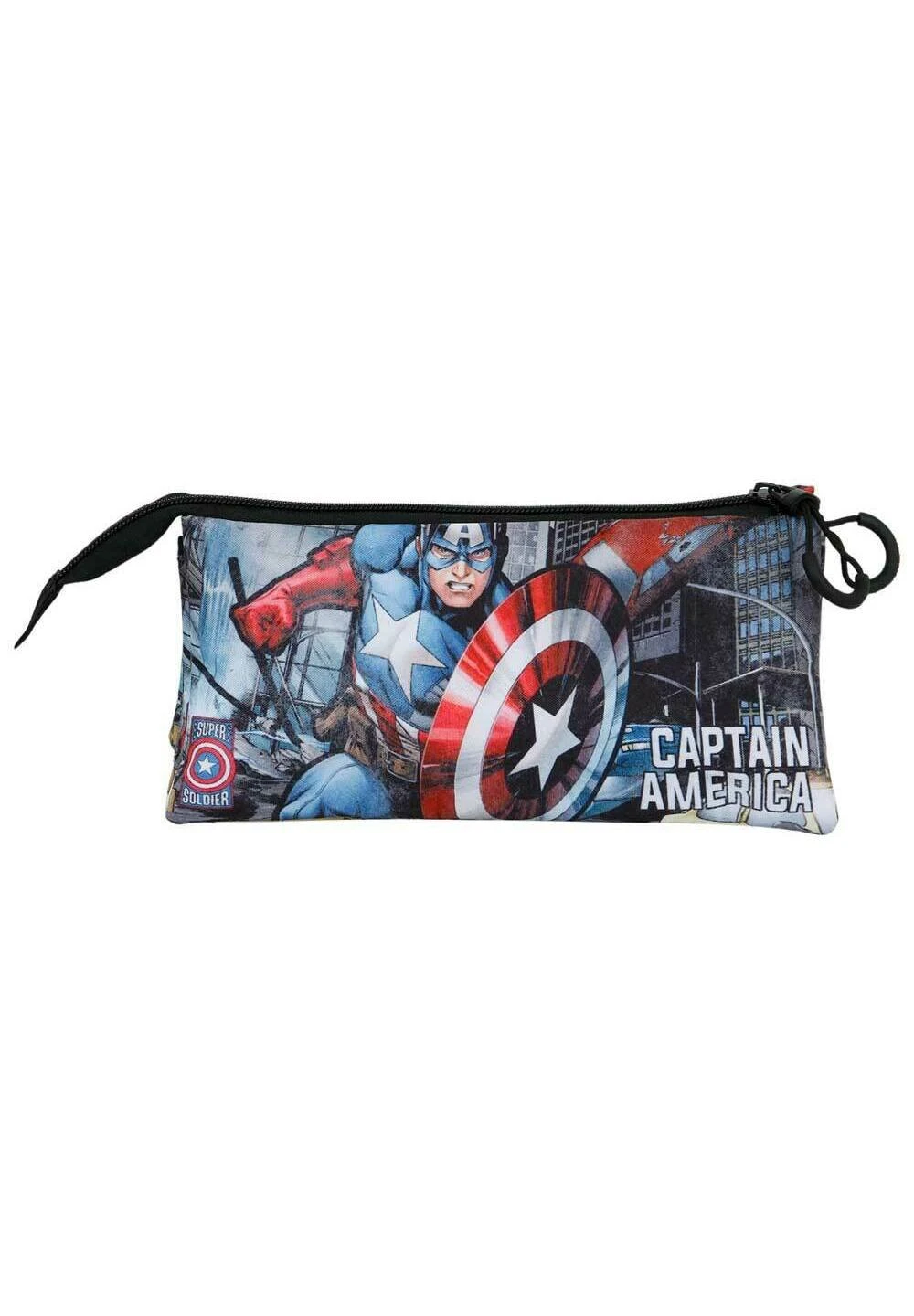 Karactermania Capitán América Defender Triple Fan 2 0AstuccioMulticolor Bambini Zaini E Astucci Scuola K3R53I0BT-G11 - immagine 2