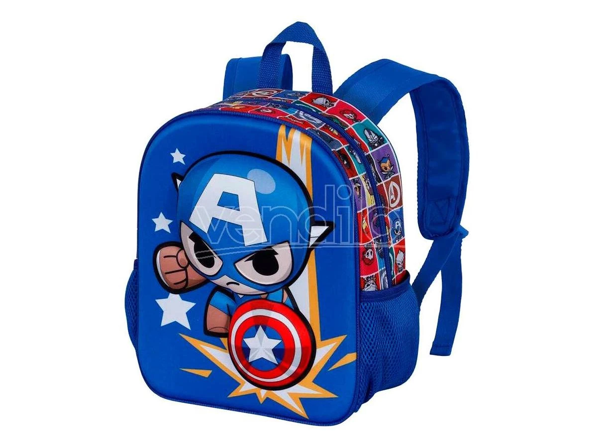 Marvel Avengers Captain America Punch 3d Zaino 31cm Karactermania - immagine 2