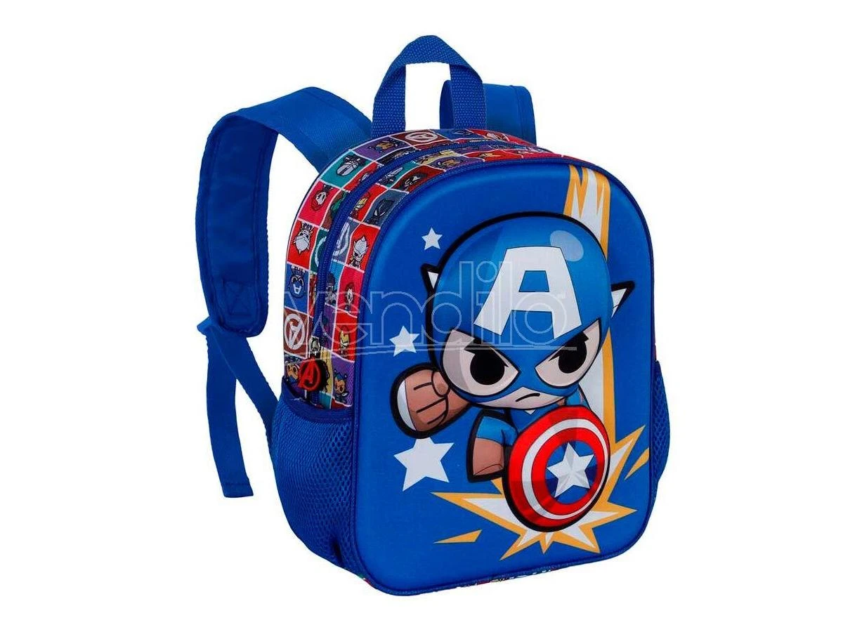 Marvel Avengers Captain America Punch 3d Zaino 31cm Karactermania - immagine 3