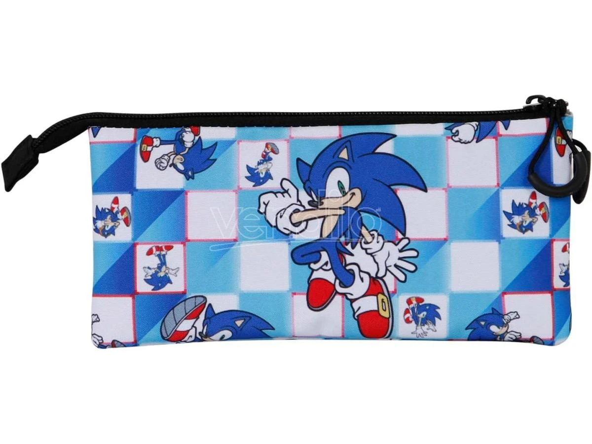 Sonic Il Riccio Astuccio Triplo Posa Blu 11 X 23 X 7 Cm Karactermania - immagine 2
